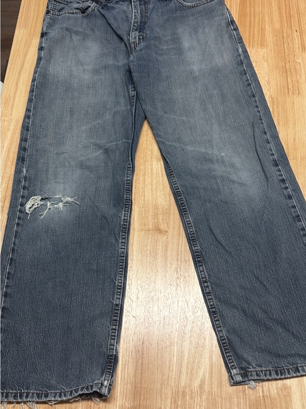 Denizen from Levi's Distressed Dark Blue Relaxed Jeans